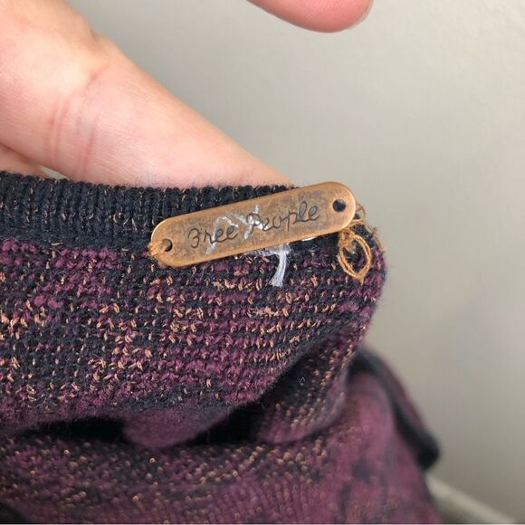 Free People Cozy Cabin Metallic Sweater Dress Zig Zag Kint Long Sleeve Medium - Picture 3 of 7